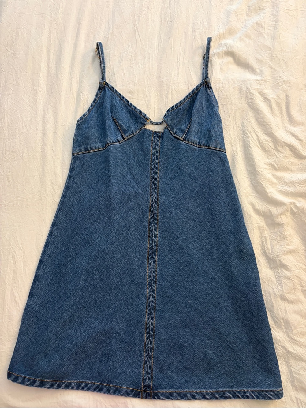 Princess Polly Blue Denim Spaghetti Strap Mini Dress